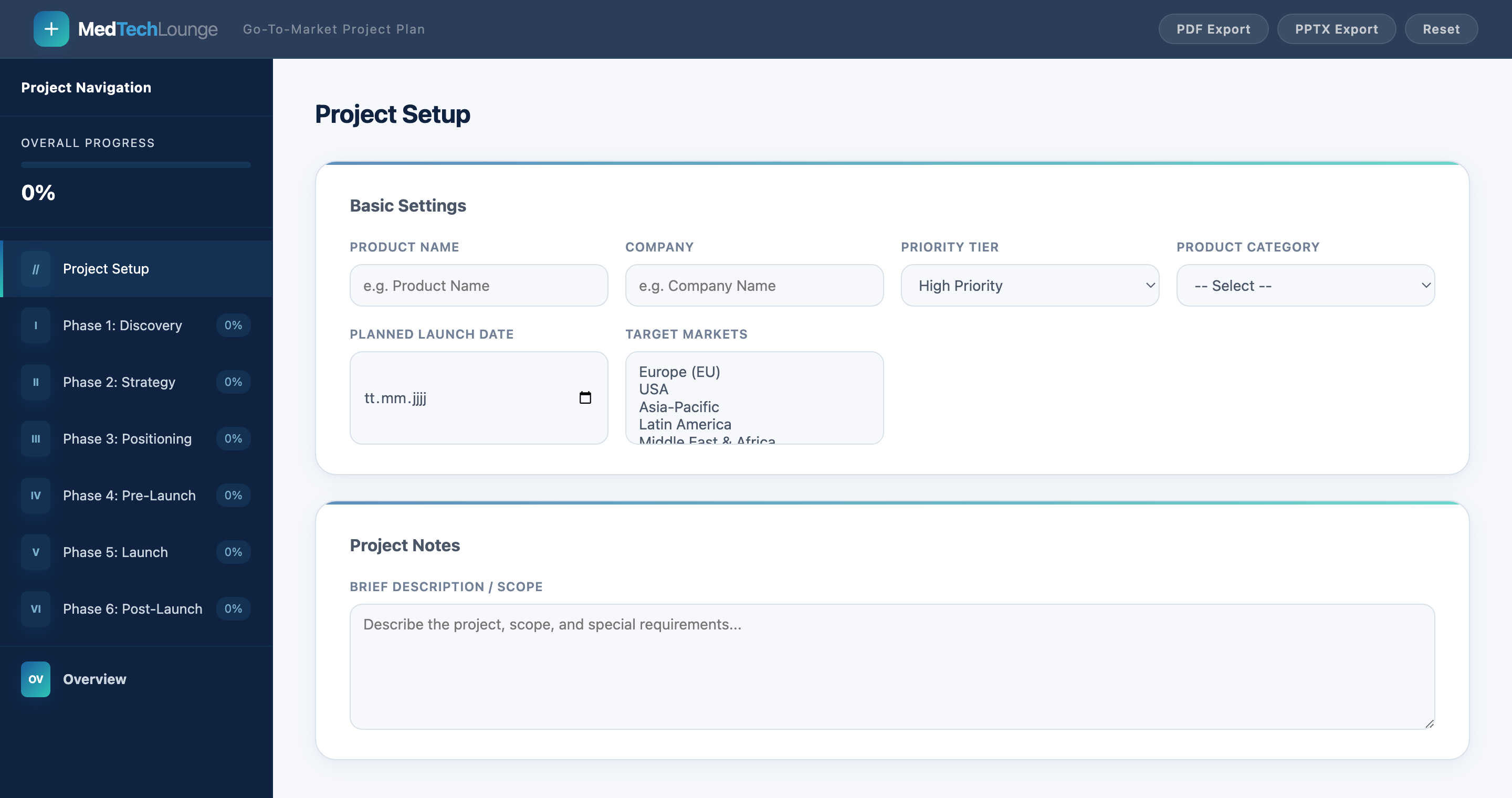GTM Project Plan — Project Setup